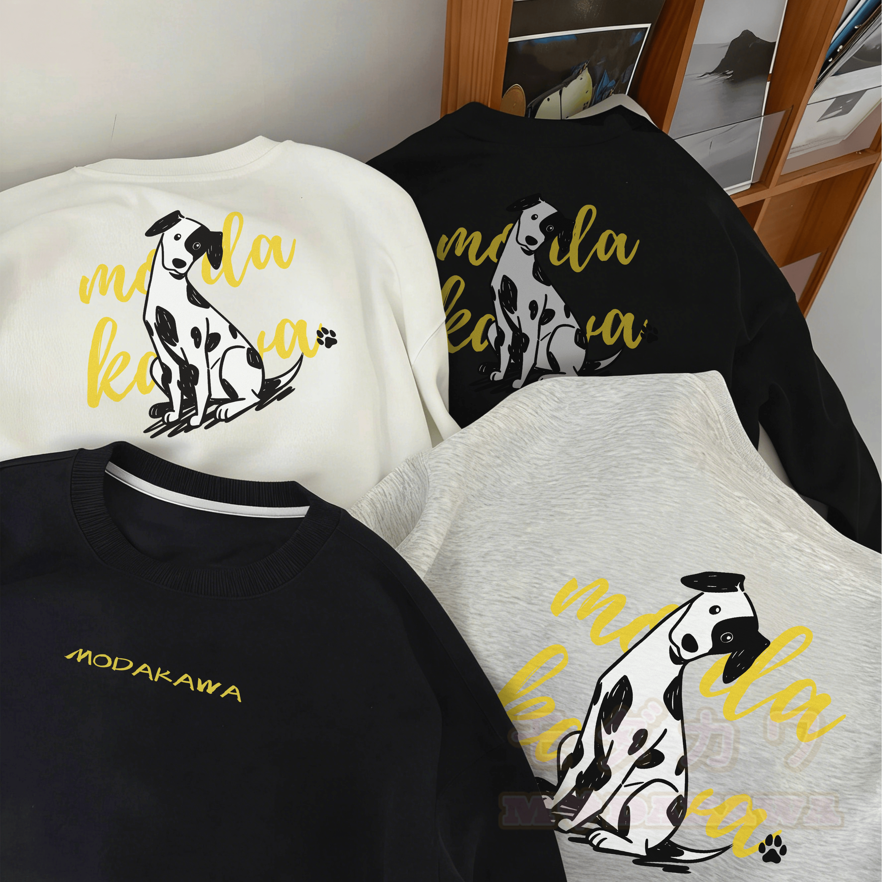 MODAKAWA Unisex-Sweatshirt mit verspieltem Hundemotiv - image 1