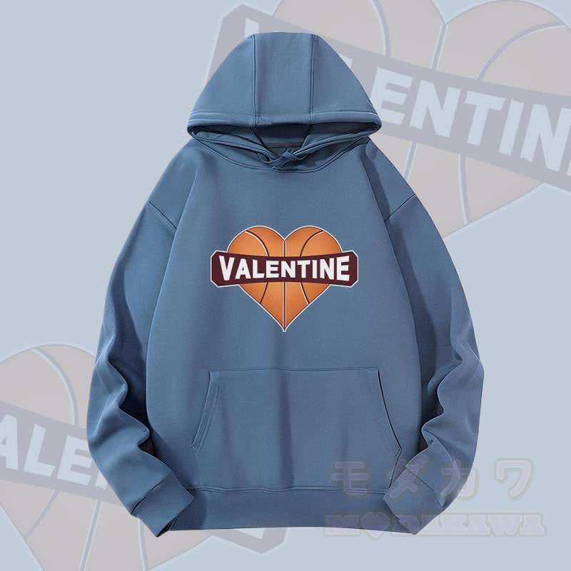 MODAKAWA VALENTINE Herzförmiger Basketball-Grafik-Hoodie (schwer) - Dunkelblau - 2XL - image 2