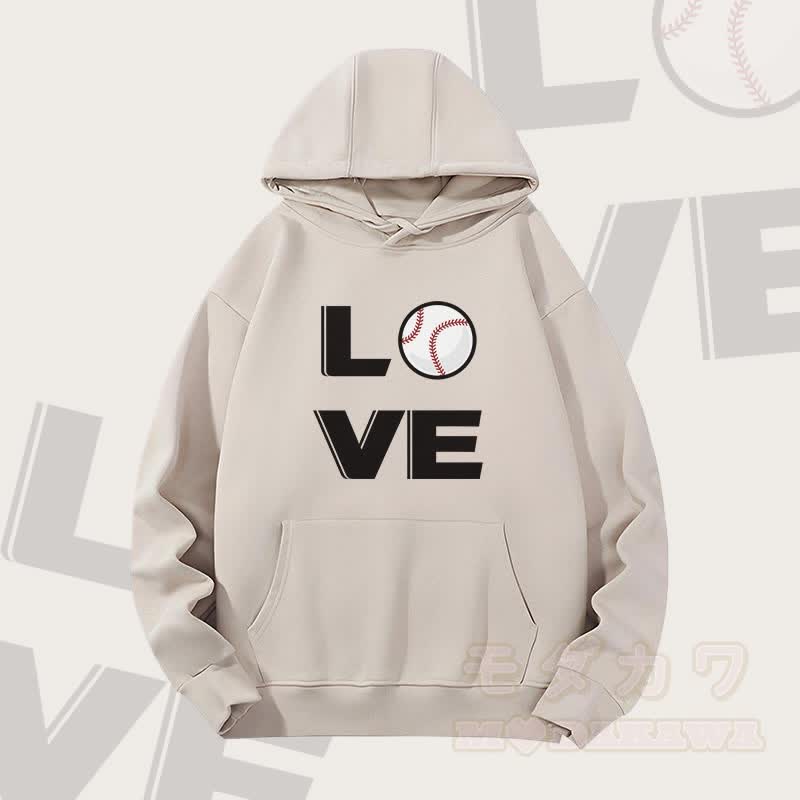 MODAKAWA LOVE Baseball Graphic Heavyweight Hoodie - Haferflocken - 2XL - image 1