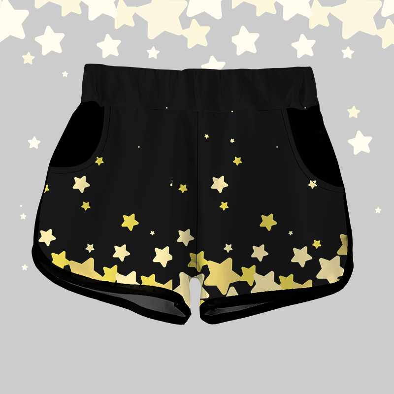 MODAKAWA Star Graphic Shorts - Black - 5XL - image 1