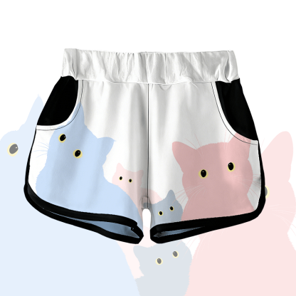 MODAKAWA Curious Cat Grafik-Shorts - White - 5XL - image 1