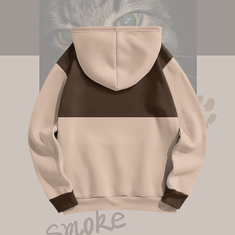 MODAKAWA Pullover-Hoodie mit rauchender Katze und Allover-Print - image 6