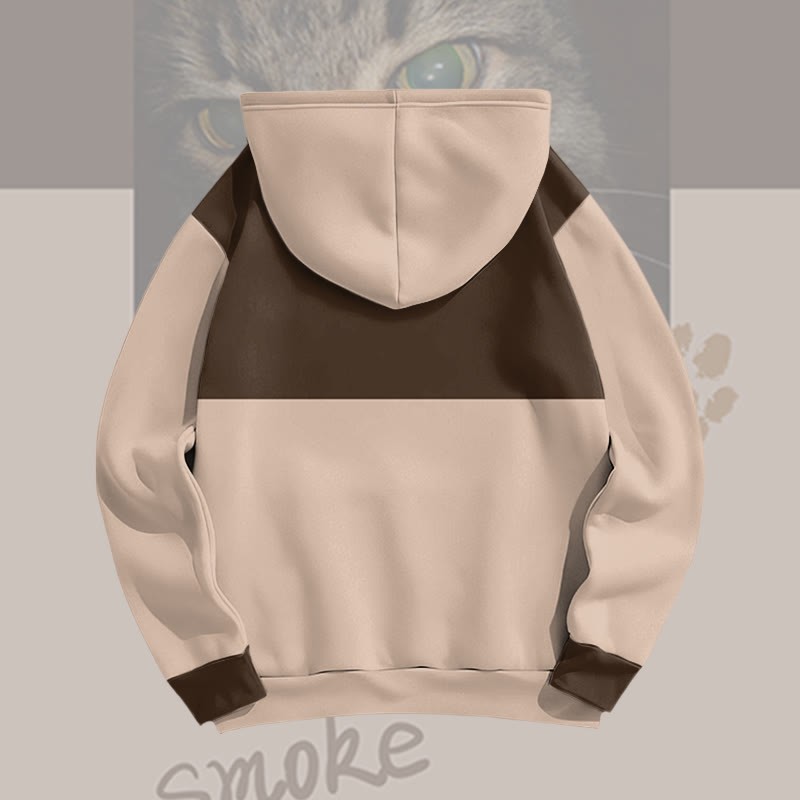 MODAKAWA Pullover-Hoodie mit rauchender Katze und Allover-Print - image 6