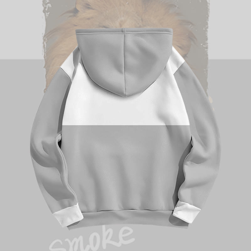 MODAKAWA Pullover-Hoodie mit rauchendem Löwen-Grafik-Allover-Print - image 5