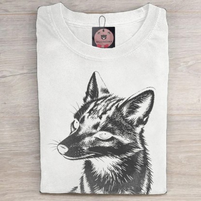 MODAKAWA Fuchs-Grafik Unisex Vintage Washed T-Shirt - White - 5XL - image 1