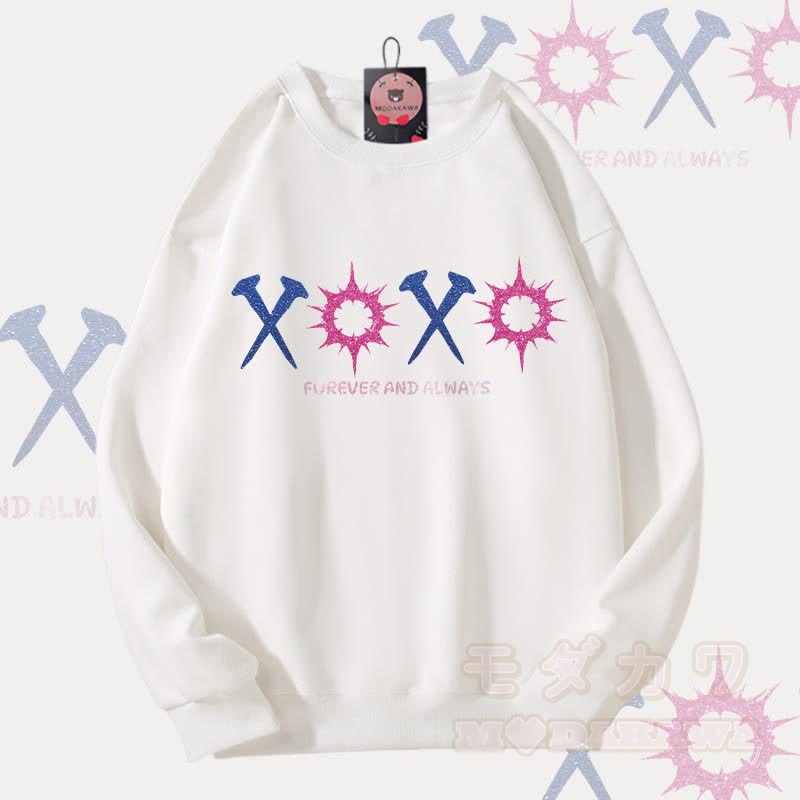 MODAKAWA FOREVER AND ALWAYS Grafik-Partner-Sweatshirt (Unisex) - Weiß - 5XL - image 2