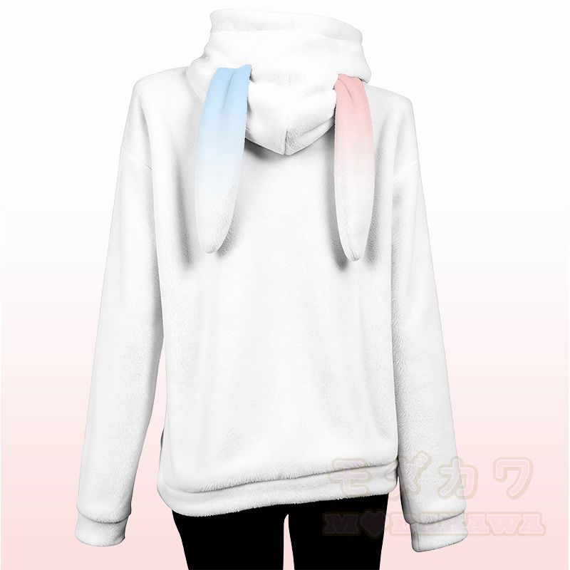 MODAKAWA Gradient Cat Crowd Grafik-Plüschhoodie mit Hasenohren - image 6