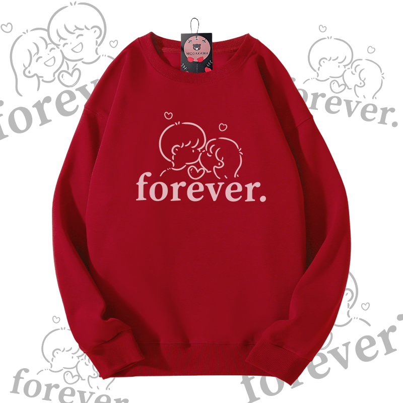 MODAKAWA FOREVER Unisex-Sweatshirt mit Partner-Grafik - Wine Red - 5XL - image 4