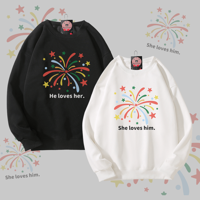 MODAKAWA Unisex-Sweatshirt mit Feuerwerksmotiv - image 1