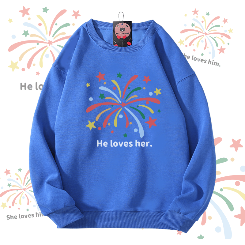 MODAKAWA Unisex-Sweatshirt mit Feuerwerksmotiv - Royal Blue - 5XL - image 8