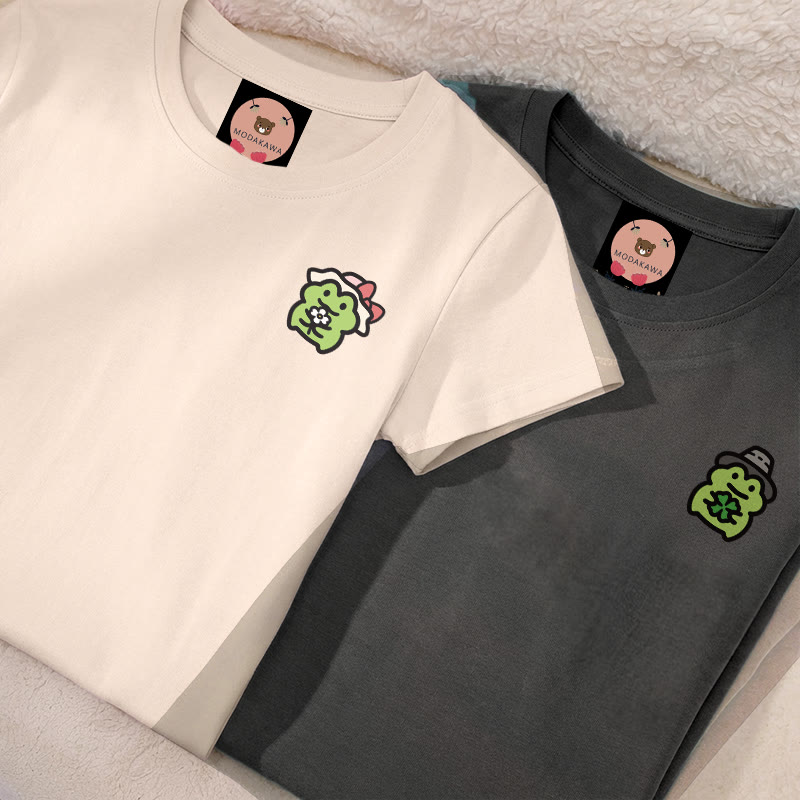 MODAKAWA Niedliches Frosch-Grafik-T-Shirt - image 1