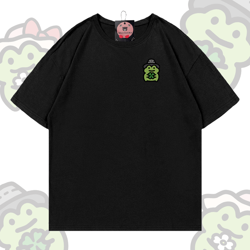 MODAKAWA Niedliches Frosch-Grafik-T-Shirt - Black B - 5XL - image 8