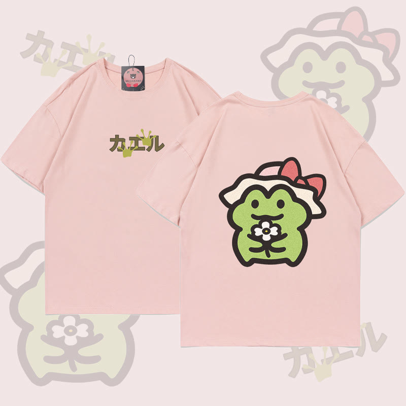 Flower Frog Grafik-T-Shirt - Pink - 5XL - image 1
