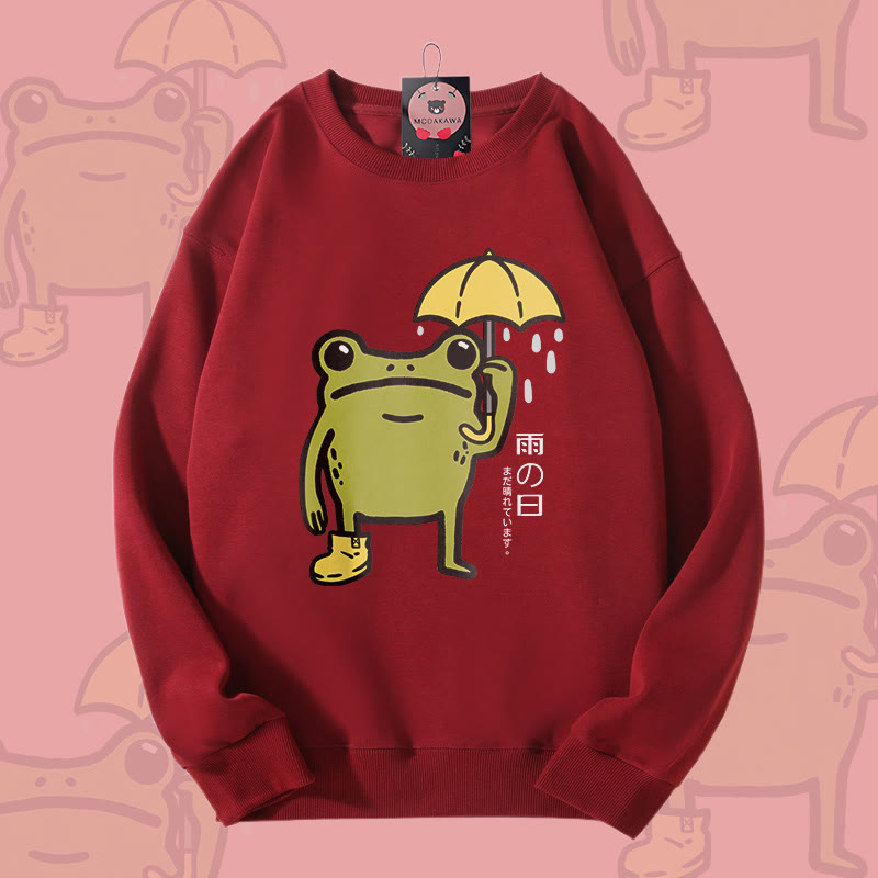 Unisex-Sweatshirt mit Froschmotiv - Wine Red - 5XL - image 2