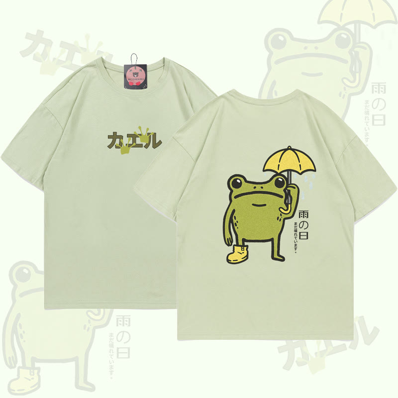 Rainy Frog Grafik-T-Shirt - Green - 5XL - image 1