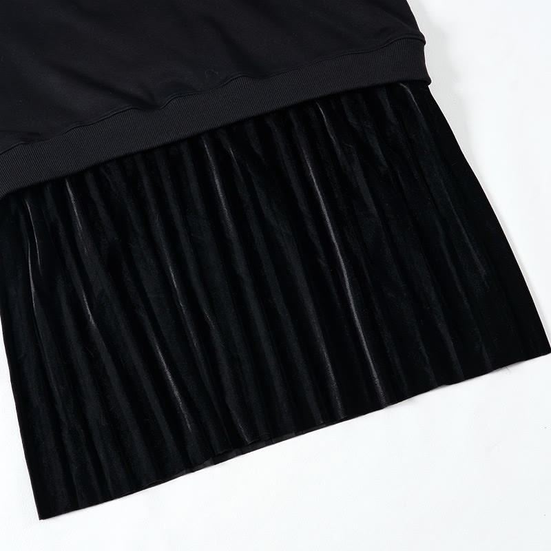 Sweatshirtkleid mit Blumen- und Schmetterlingsmotiv, gefüttert mit Kunstfleece und Lagenlook - image 3