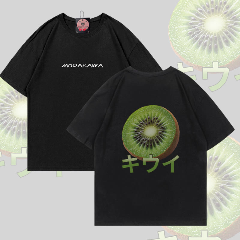 Kiwi Graphic Modakawa Baumwoll-T-Shirt - Black - 5XL - image 1