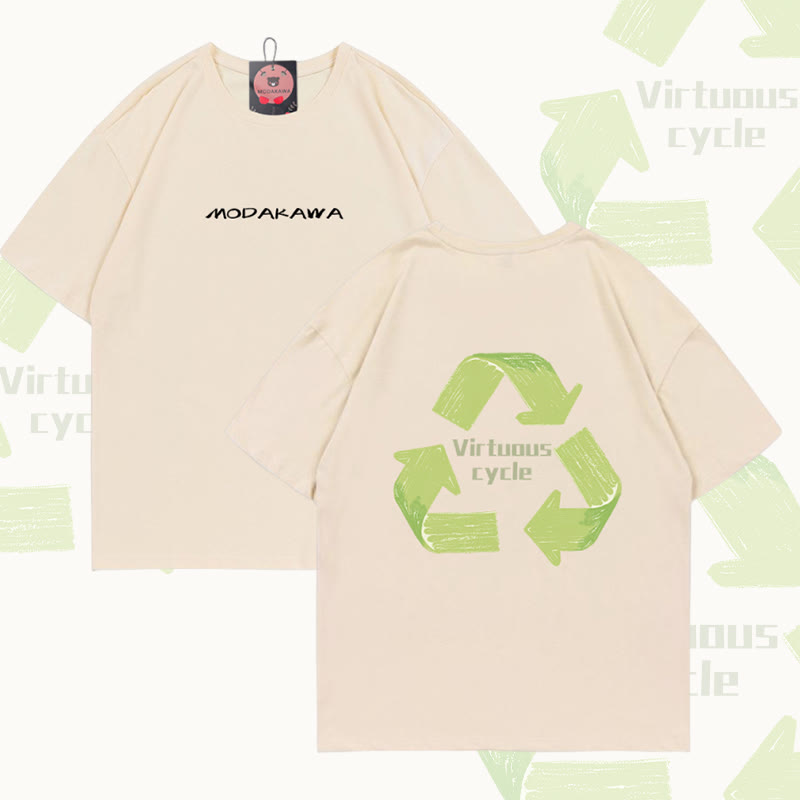 T-Shirt mit dem Aufdruck „VIRTUOUS CYCLE“ aus Modakawa-Baumwolle - Apricot - 5XL - image 1