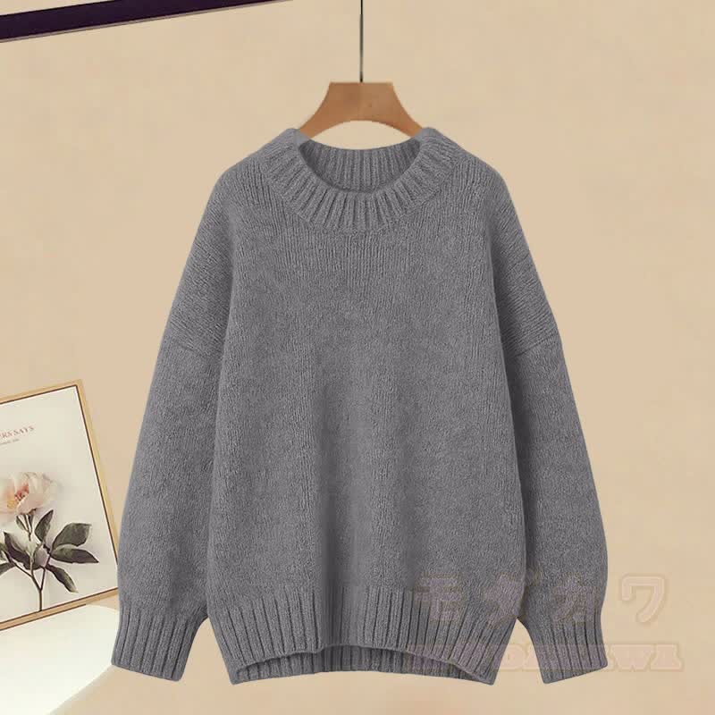 Strickpullover, weißes Hemd, karierter Rock, passendes Outfit - Pullover (Einzeln) - XL - image 2