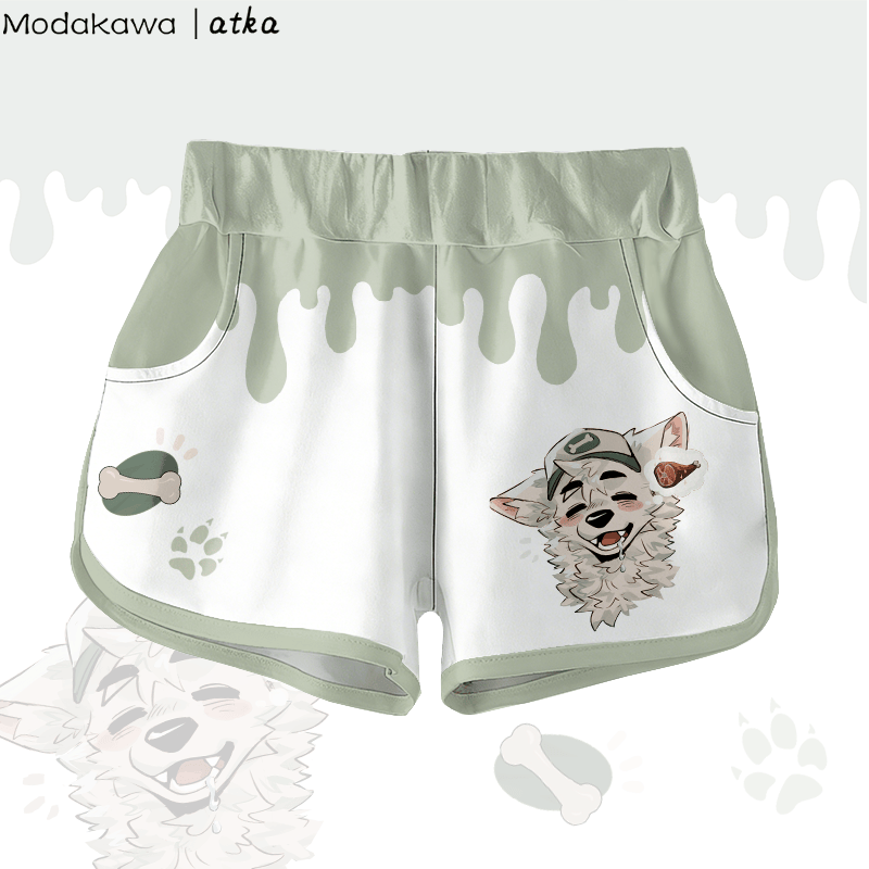MODAKAWA X atka Fox Wants Meat Grafikshorts - Green - 5XL - image 1
