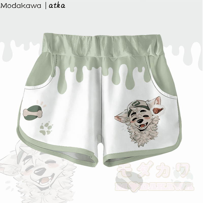 MODAKAWA X atka Fox Wants Meat Grafikshorts - Grün - 5XL - image 1