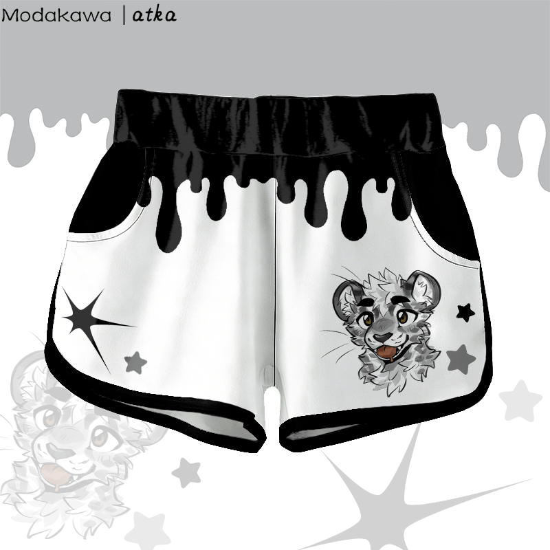 MODAKAWA X atka Star Cheeky Tiger Face Graphic Shorts - Black - 5XL - image 1