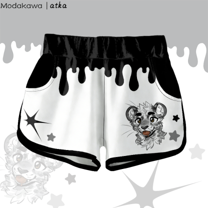 MODAKAWA X atka Star Cheeky Tiger Face Graphic Shorts - Black - 5XL - image 1