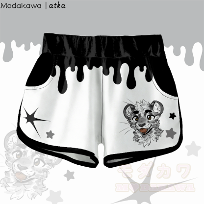 MODAKAWA X atka Star Cheeky Tiger Face Graphic Shorts - Schwarz - 5XL - image 1