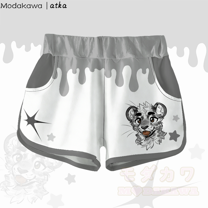 MODAKAWA X atka Star Cheeky Tiger Face Graphic Shorts - Grau - 5XL - image 2