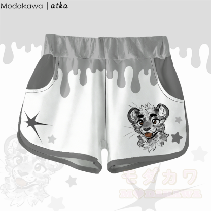 MODAKAWA X atka Star Cheeky Tiger Face Graphic Shorts - Grau - 5XL - image 2