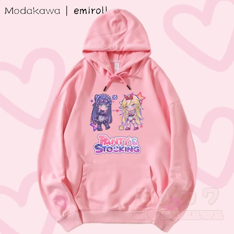 MODAKAWA X emiroll Niedlicher Mädchen-Hoodie mit Grafikmuster aus Baumwollmischgewebe - Rosa - 5XL - image 2