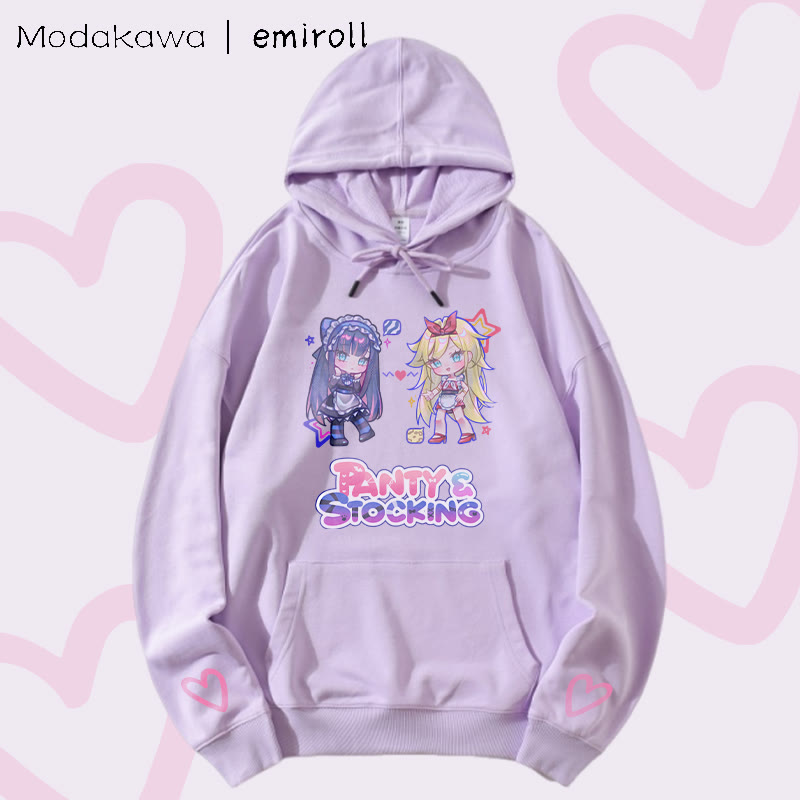 MODAKAWA X emiroll Niedlicher Mädchen-Hoodie mit Grafikmuster aus Baumwollmischgewebe - Purple - 5XL - image 1