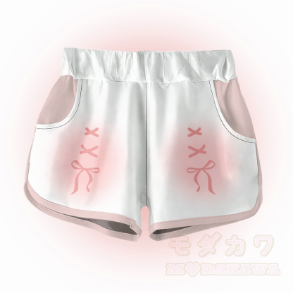 Modakawa Shorts mit Farbverlauf und Schleifengrafik - Rosa - 5XL - image 2