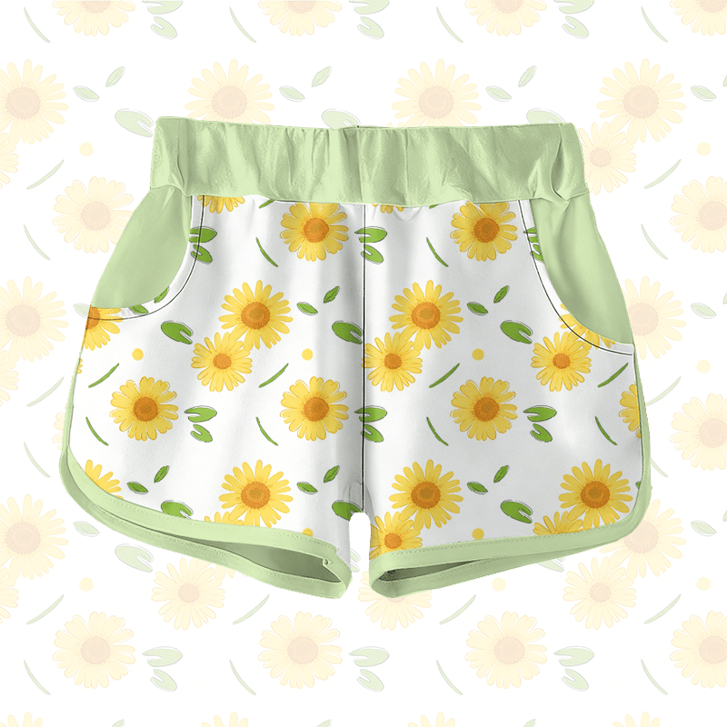 Modakawa Shorts mit Gänseblümchen-Grafik - Green - 5XL - image 1