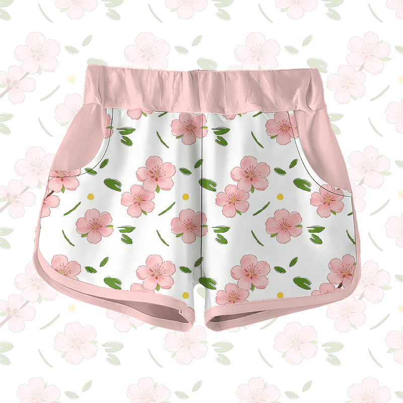 Modakawa Shorts mit Kirschblüten-Grafik - Pink - 5XL - image 1
