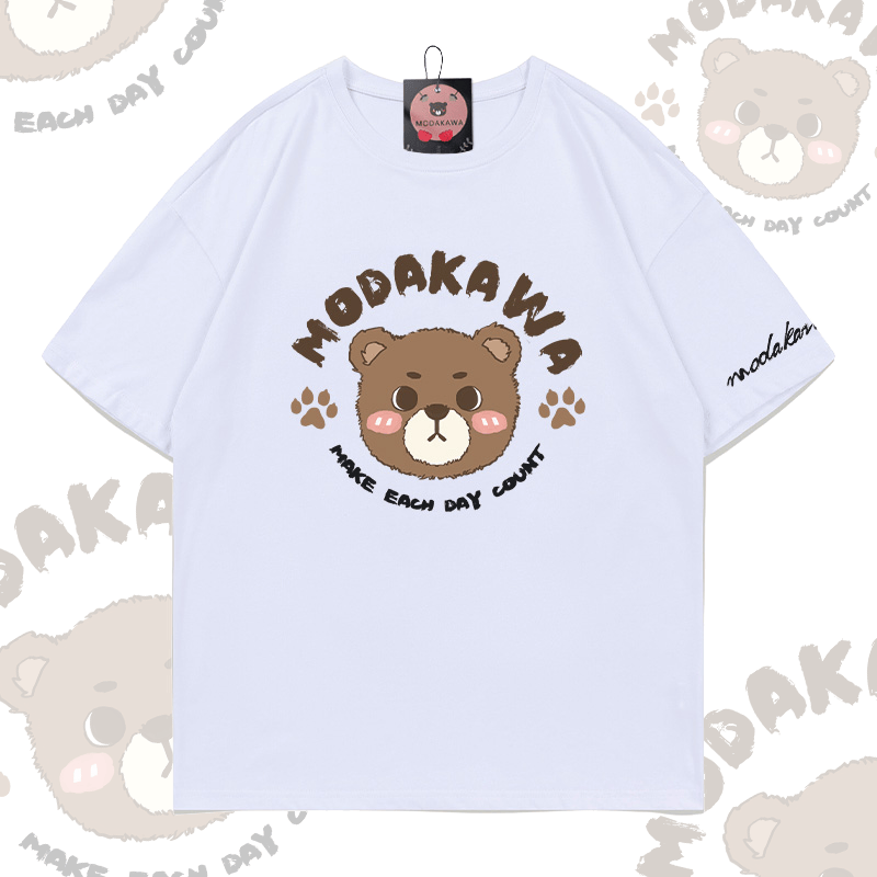 MACH JEDEN TAG ZÄHLEN – Modakawa Baumwoll-T-Shirt mit Bärenmotiv - White - 5XL - image 4