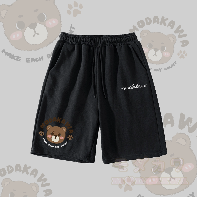 Mach jeden Tag zu etwas Besonderem – Modakawa Shorts mit Bärenmotiv - Schwarz - 5XL - image 1