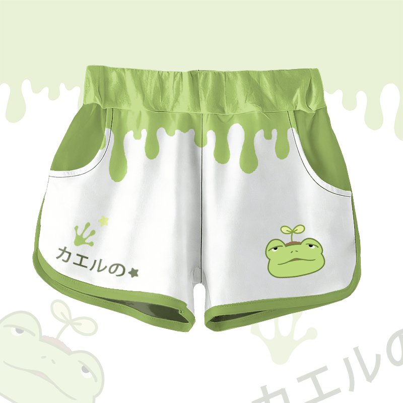 Sprout Frog Graphic Modakawa Shorts - Green - 5XL - image 1