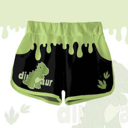 Dinosaurier-Grafik Modakawa Shorts - Black - 5XL - image 1