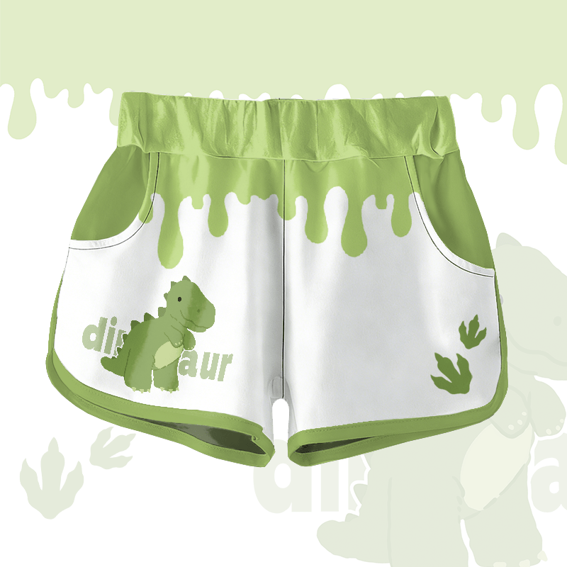 Dinosaurier-Grafik Modakawa Shorts - White - 5XL - image 2