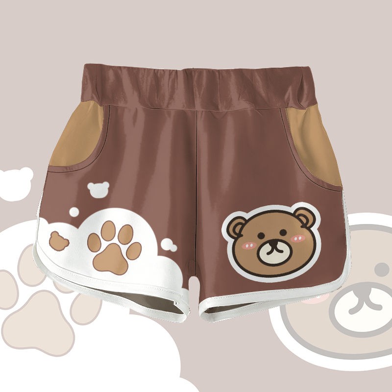 Modakawa Shorts mit Bärenpfoten-Motiv - Brown - 5XL - image 1
