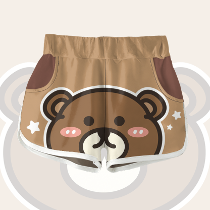 Modakawa Shorts mit Bärenstern-Grafik - Brown - 5XL - image 1