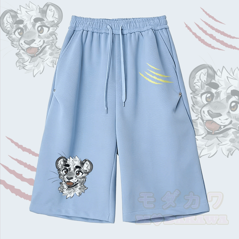 MODAKAWA X atka Cheeky Tiger Face Graphic Wide Leg Cropped Pants - Blau - 2XL - image 3
