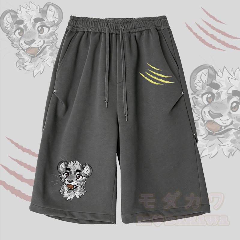 MODAKAWA X atka Cheeky Tiger Face Graphic Wide Leg Cropped Pants - Dunkelgrau - 2XL - image 1