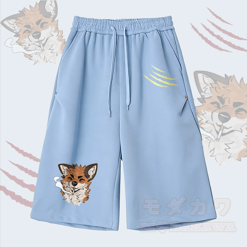 MODAKAWA X atka Fox Smoking Graphic Wide Leg Cropped Pants - Blau - 2XL - image 2