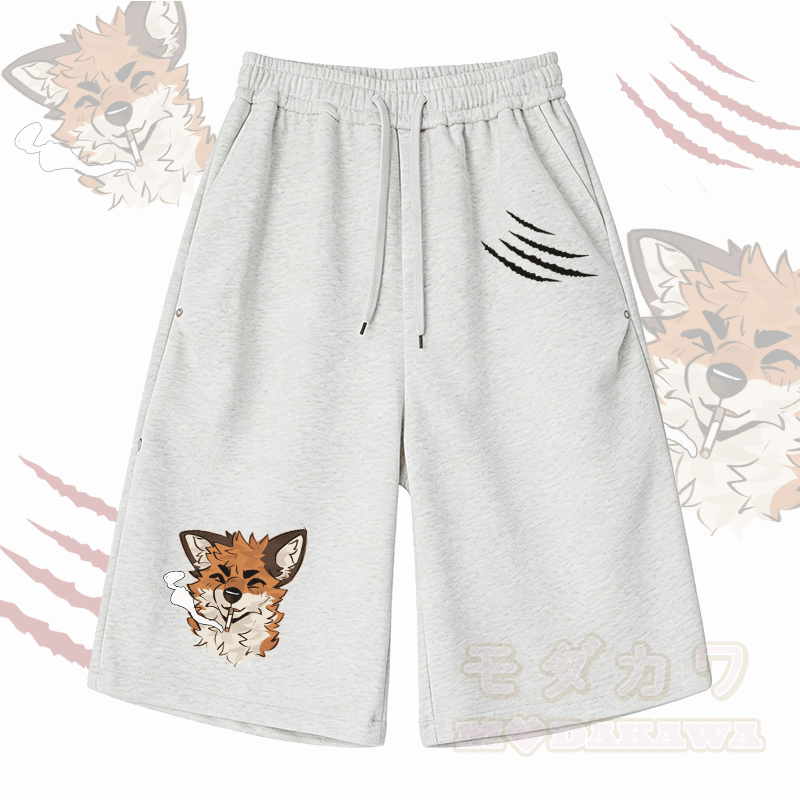 MODAKAWA X atka Fox Smoking Graphic Wide Leg Cropped Pants - Hellgrau - 2XL - image 4
