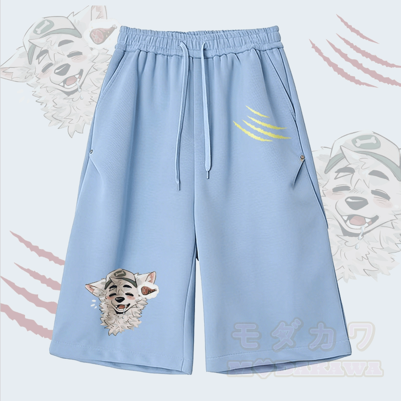 MODAKAWA X atka Fox Wants Meat Grafik Weite, verkürzte Hose - Blau - 2XL - image 2