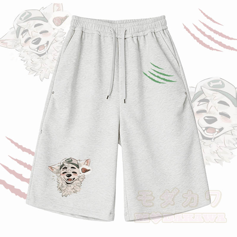 MODAKAWA X atka Fox Wants Meat Grafik Weite, verkürzte Hose - Hellgrau - 2XL - image 1