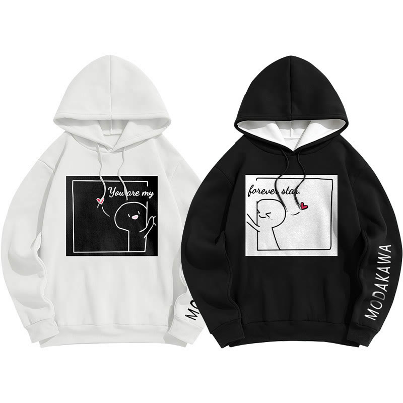 YOU ARE MY FOREVER STAR Modakawa Character Letter Print Loose Hoodie - image 2