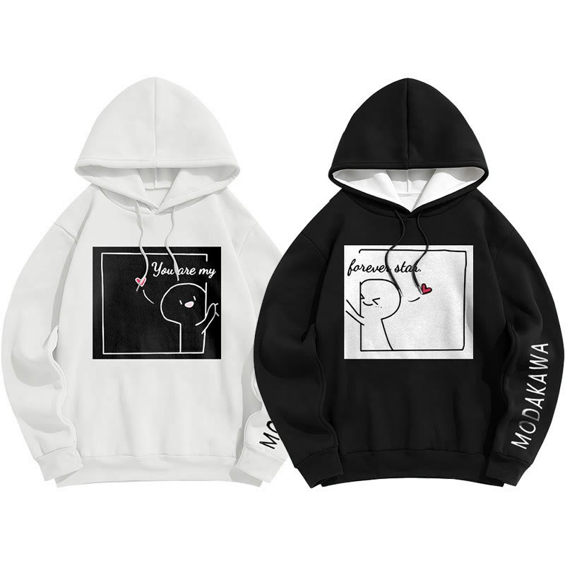 YOU ARE MY FOREVER STAR Modakawa Character Letter Print Loose Hoodie - image 2